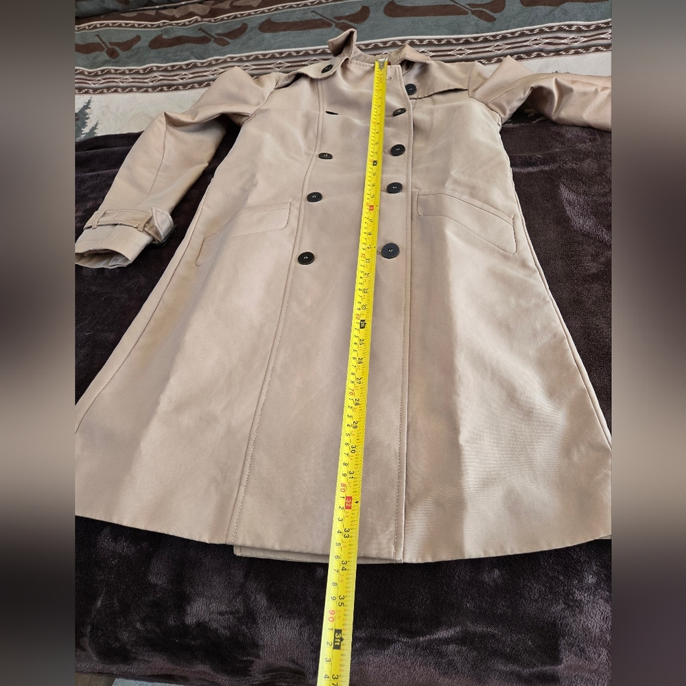 Zara Basic Outerwear Tan Double-Breasted Coat - Picture 11 of 11